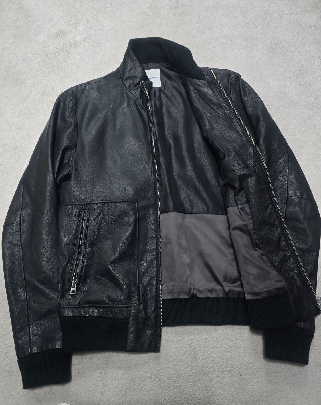 나노유니버스 고트스킨 블랙 집업 레더 자켓 M 상품이미지3