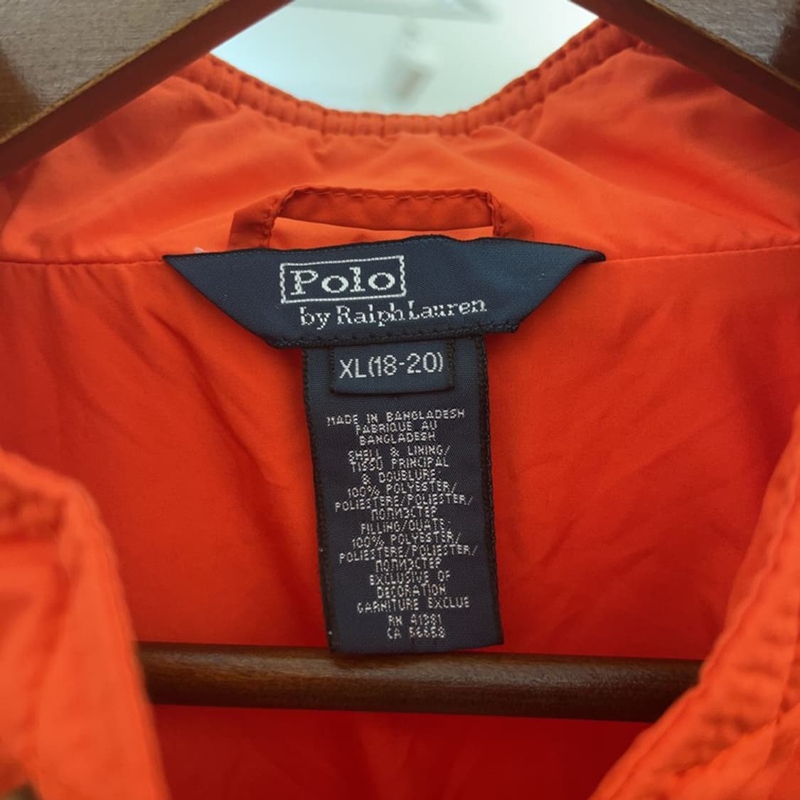 폴로 랄프로렌 키치 오렌지 깔깔이 퀄팅 경량패딩 자켓 XL C08977 상품이미지5