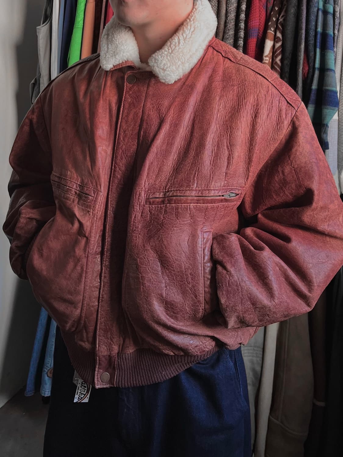 86AW CP컴퍼니 아카이브 가죽 플라이트 봄버 자켓 상품이미지1