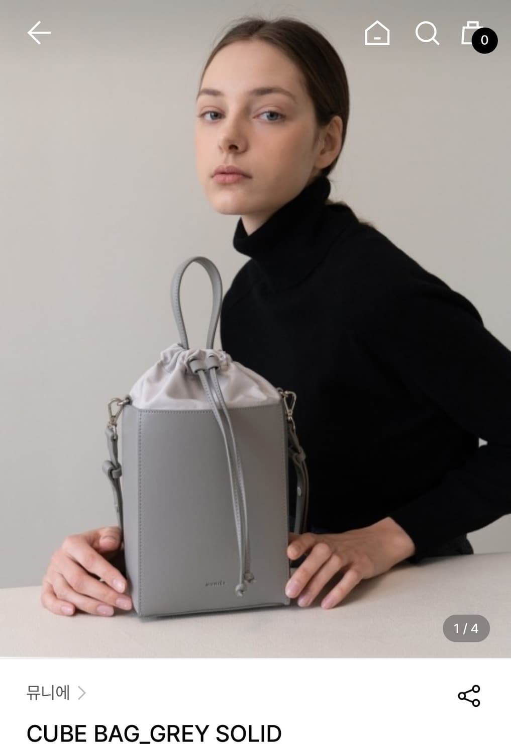 뮤니에 큐브백 블랙 (크로스,토트 가능) 상품이미지1