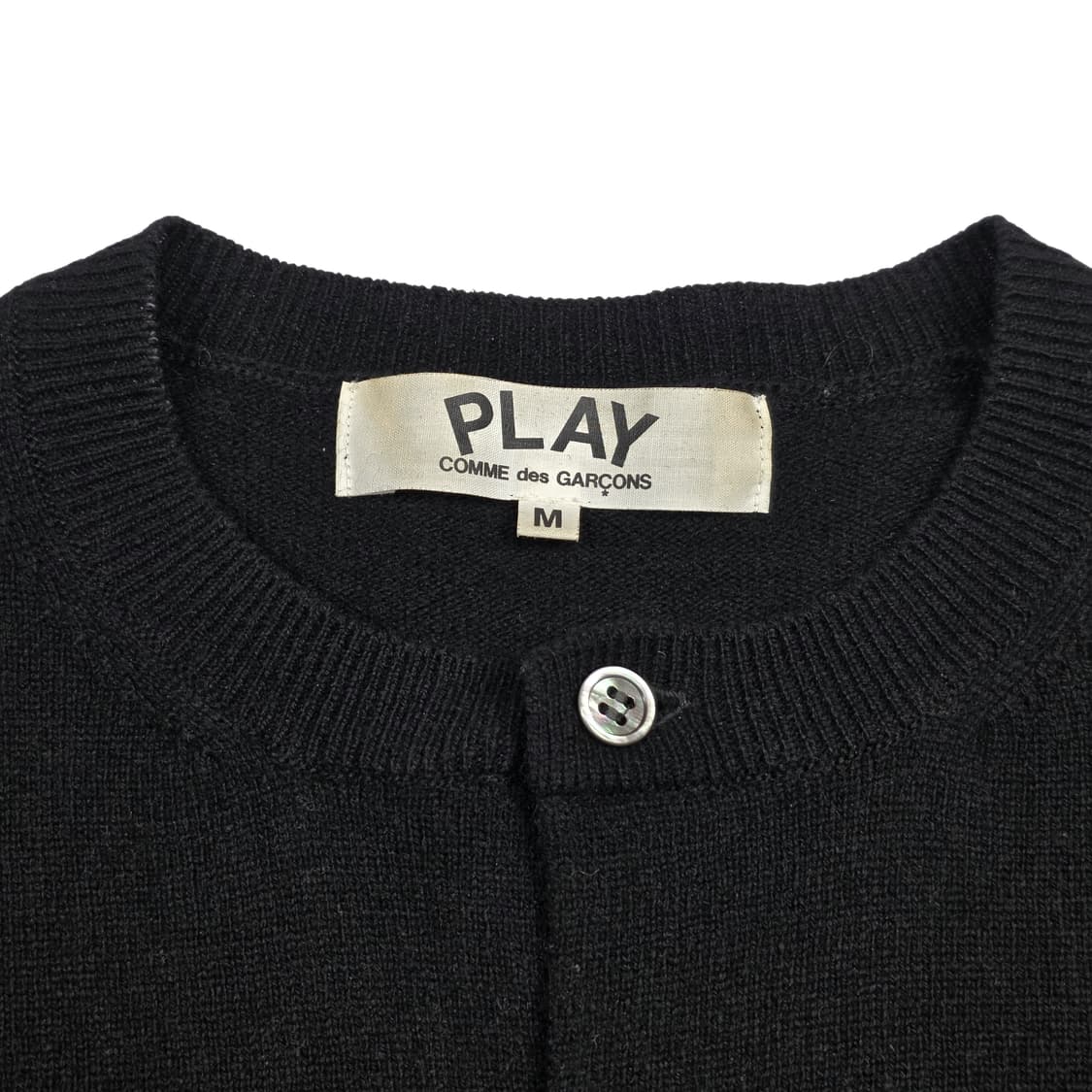 꼼데가르송 플레이 여성 라운드넥 더블와펜 가디건 블랙 상품이미지4
