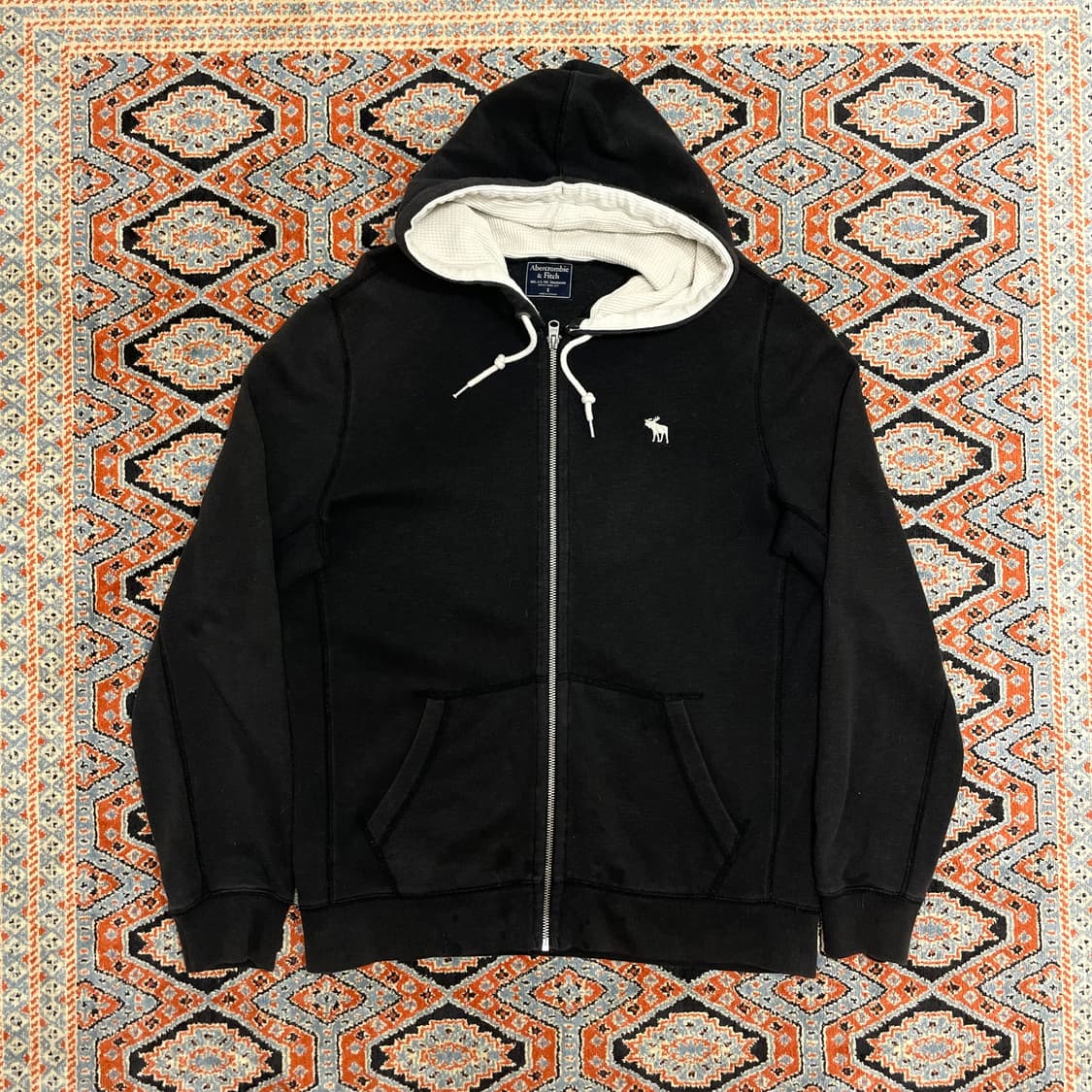 아베크롬비 사슴로고 먹색 기모 후드집업 남성S 상품이미지1