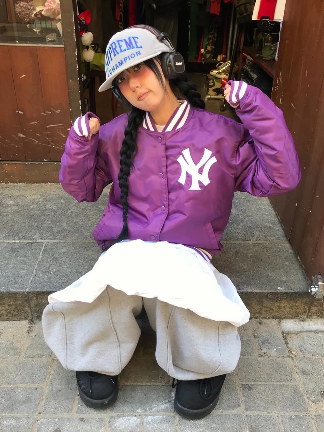 Majestic New York Yankees Satin Varsity  상품이미지1