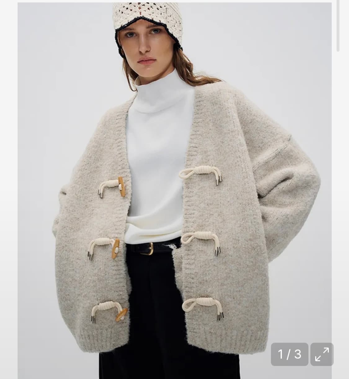 위메농 울버튼  니트 가디건 더플가디건 상품이미지1