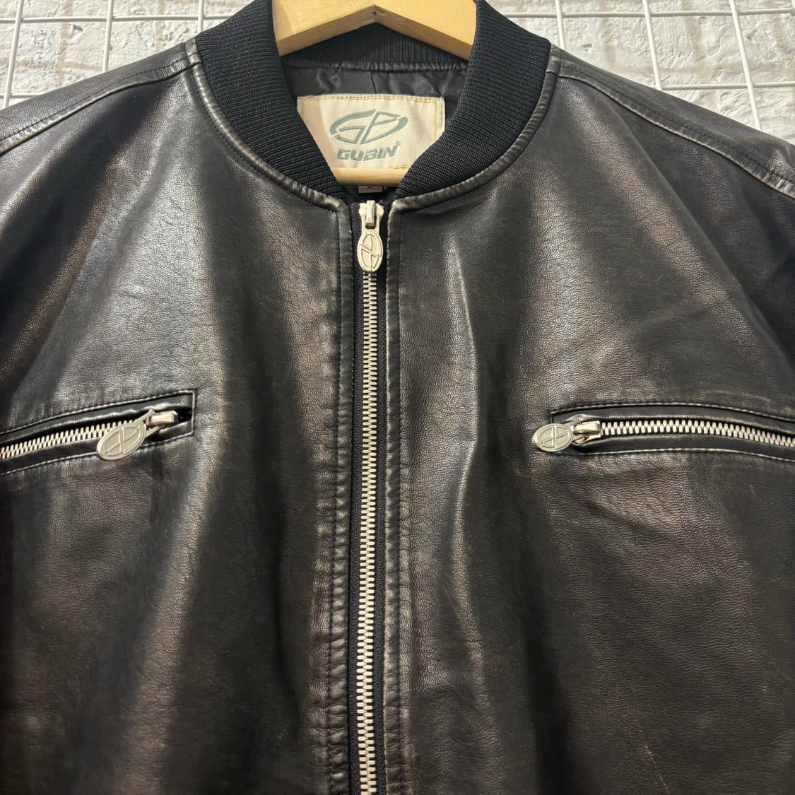 VTG 구빈 블랙 비건 레더 자켓 L 상품이미지5