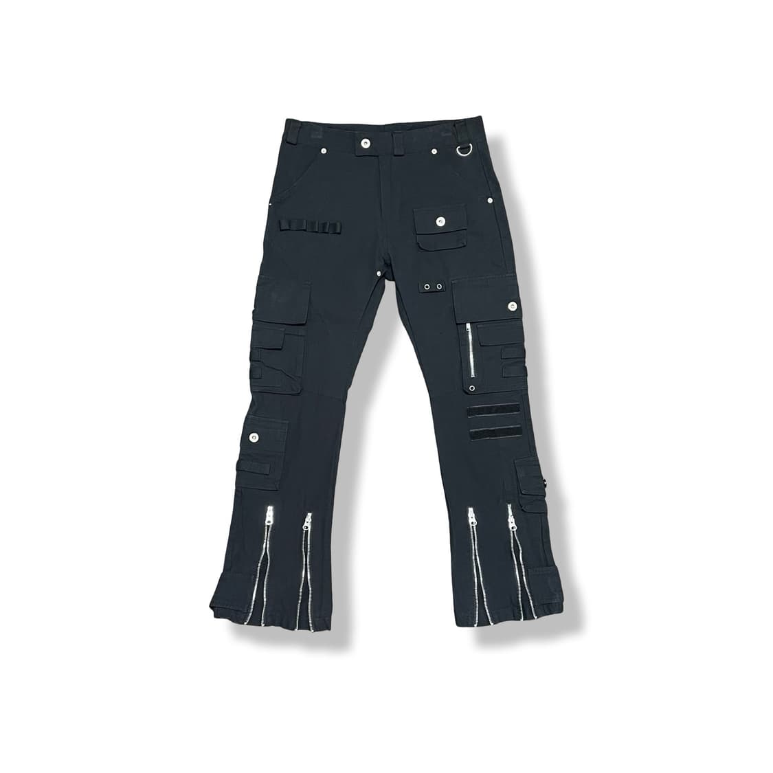 [1] 드네즈 denage 블랙 펑크 지퍼 디테일 카고 바지 상품이미지1