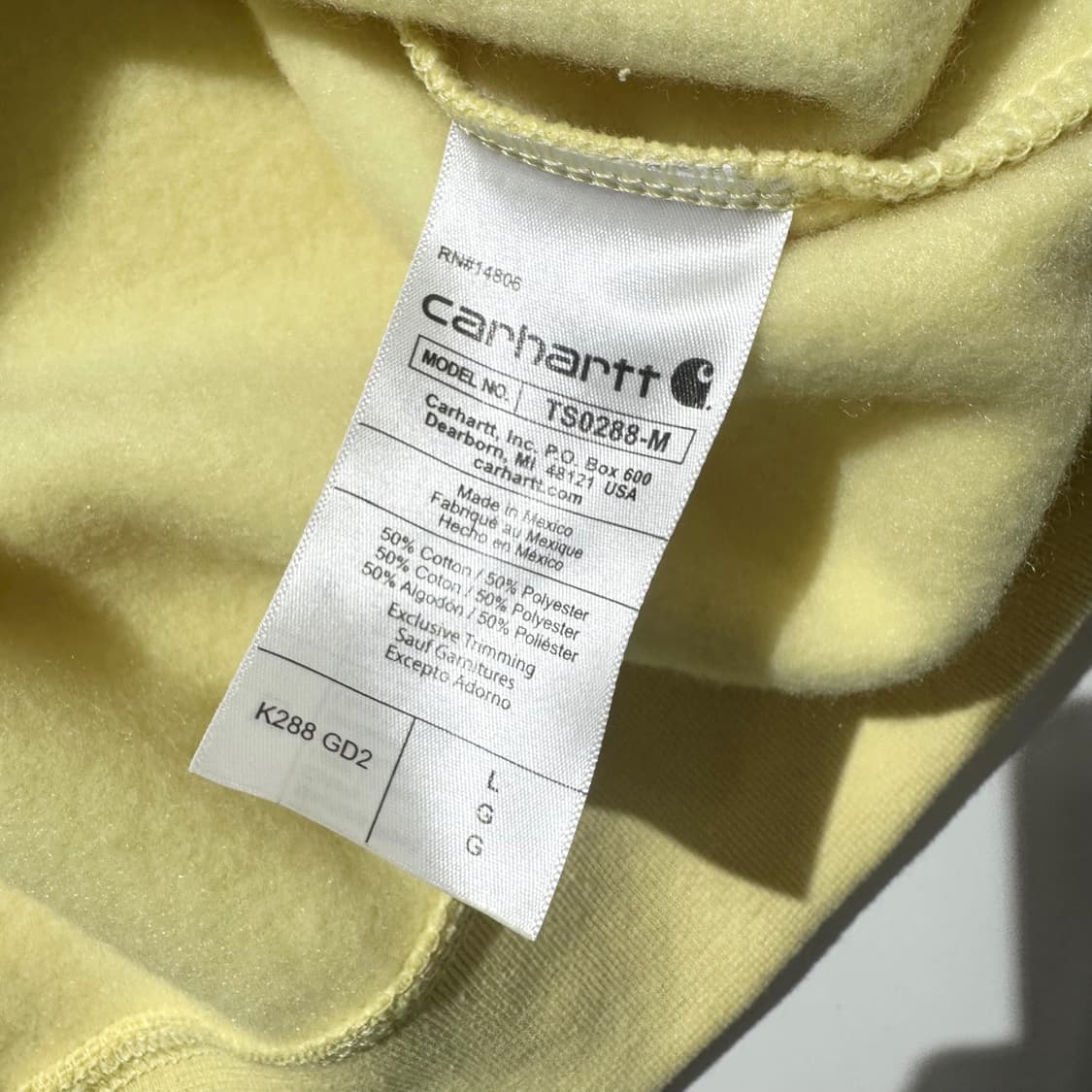 칼하트 사이드 로고 후드 레몬 상품이미지5