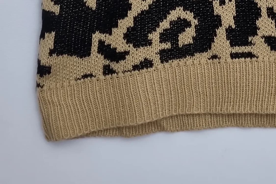 쉬인 레오파드 니트 크롭 베스트 상품이미지5