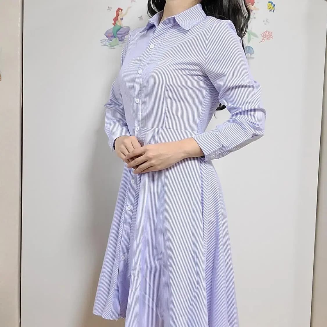 스트라이프 셔츠 롱원피스  상품이미지3