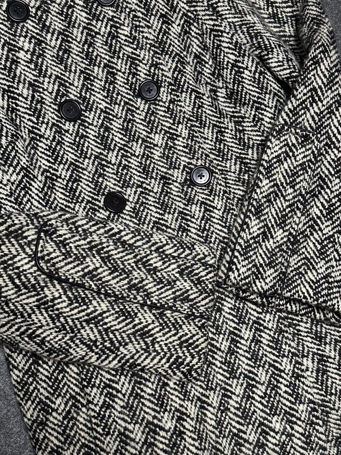 COACH 헤링본 울 더블코트 S (실크 안감)  상품이미지3