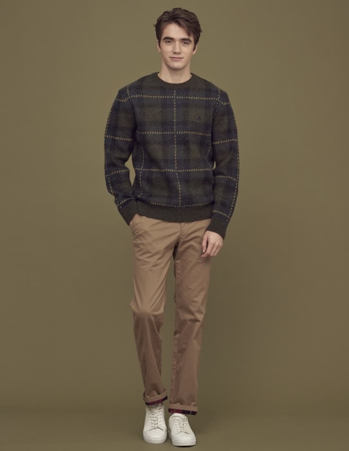 빅사이즈(110) 빈폴 알파카혼방 타탄체크 풀오버 상품이미지8