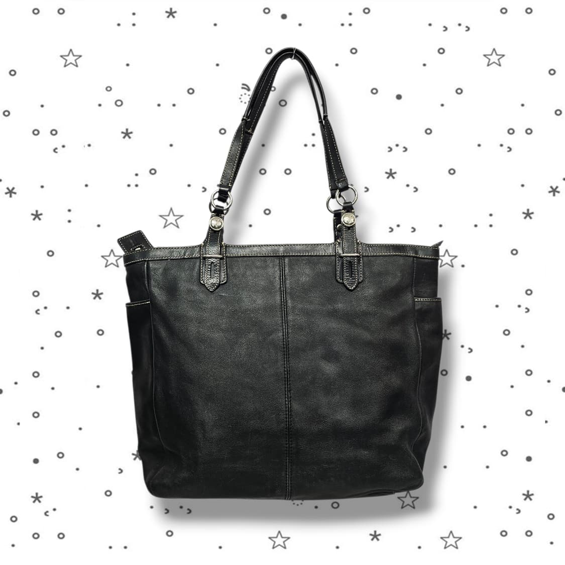 COACH 코치 햄튼 라구나 블랙 레더 토트백 상품이미지2