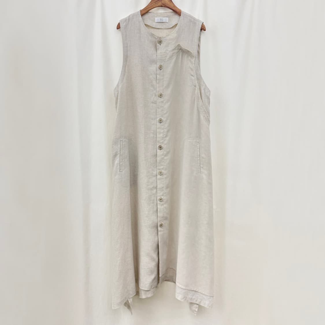 요지야마모토 23S/S 린넨 레이어드 원피스 상품이미지2