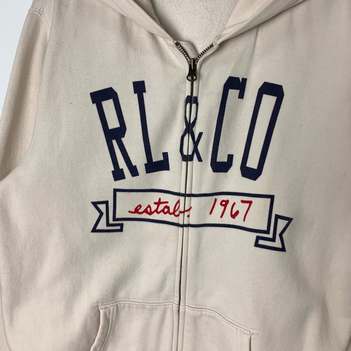 폴로 랄프로렌 성조기 아이보리 후드집업 상품이미지4