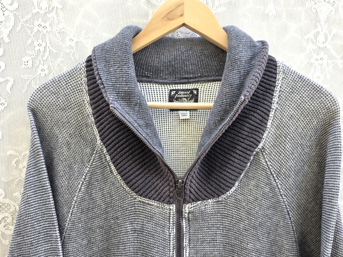 Diesel 디젤 숄카라 와플 니트 집업 상품이미지2