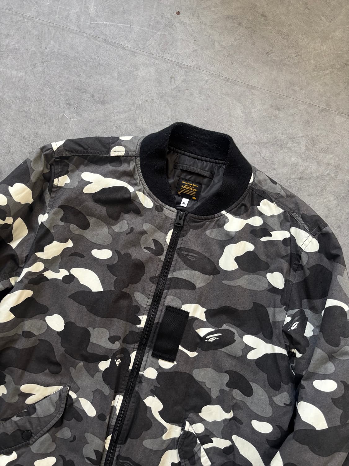 Bape 베이프 블랙 카모 봄버 자켓 상품이미지4