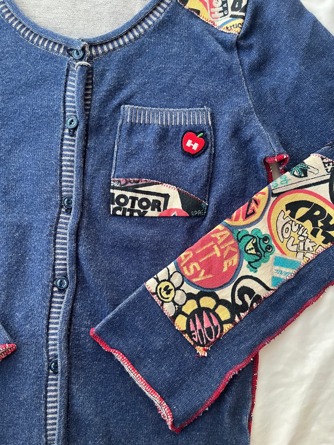 (초레어)히스테릭 글래머 아카이브 초기 패치워크 니트 가디건 롱 슬리브 상품이미지3