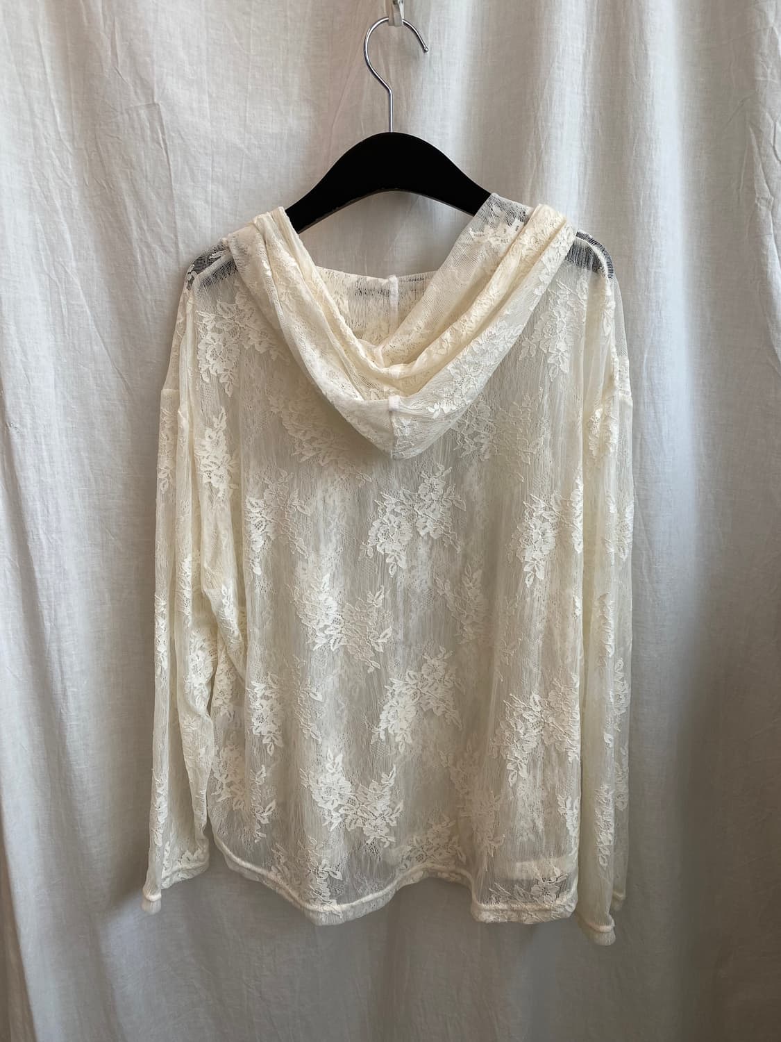 웜화이트 레이스 후드탑(F) 상품이미지3