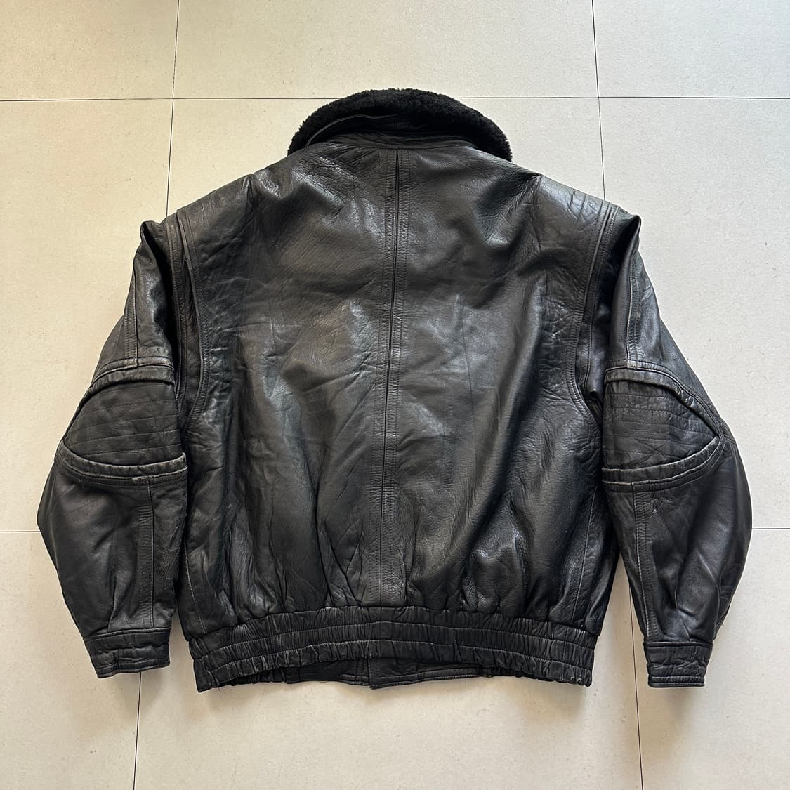 90s 이태리생산 G.A.P 빈티지 토글 레더 자켓 XL 상품이미지8