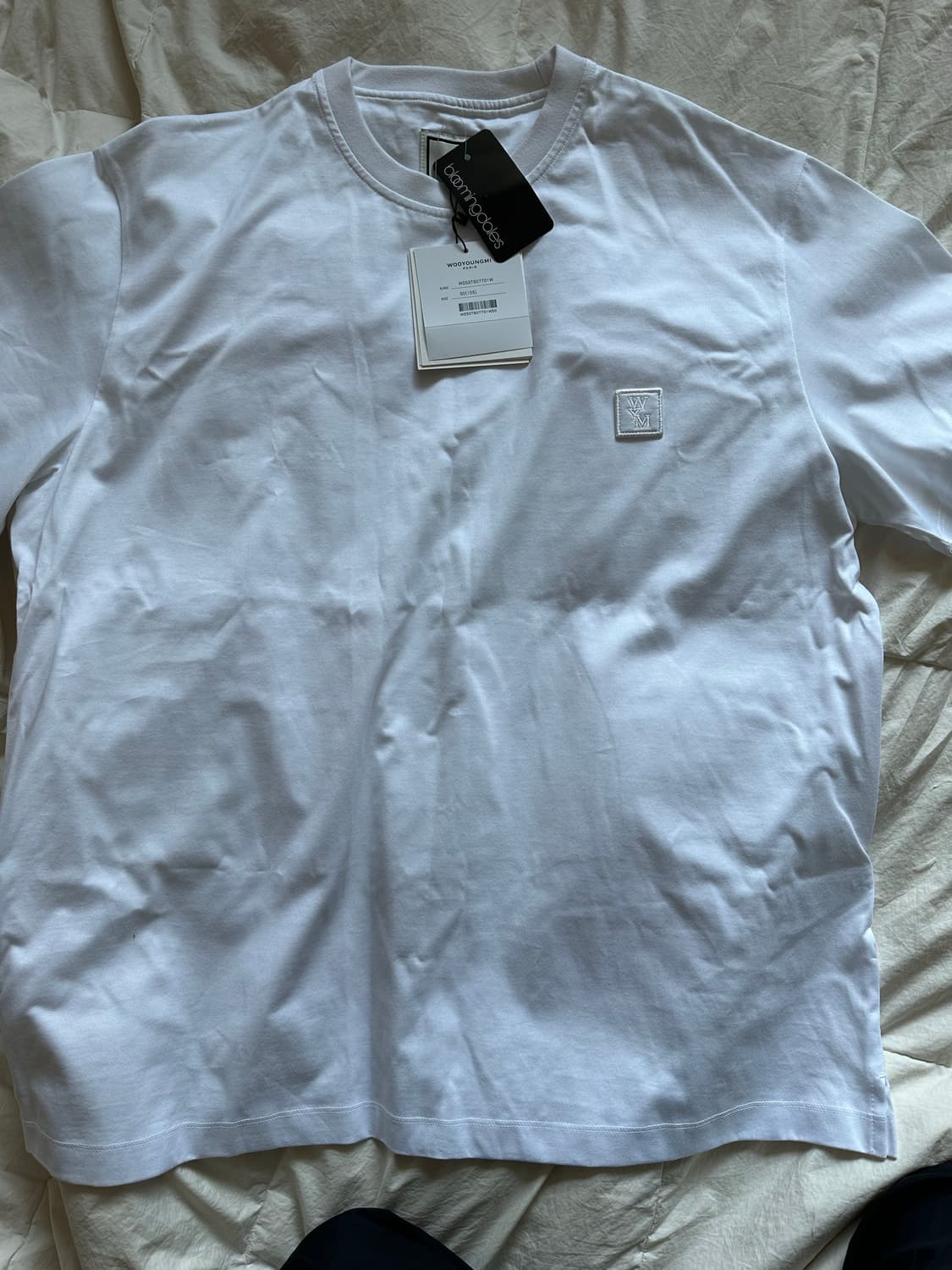 우영미 코튼 백로고 티셔츠 화이트 - 25FW 상품이미지1