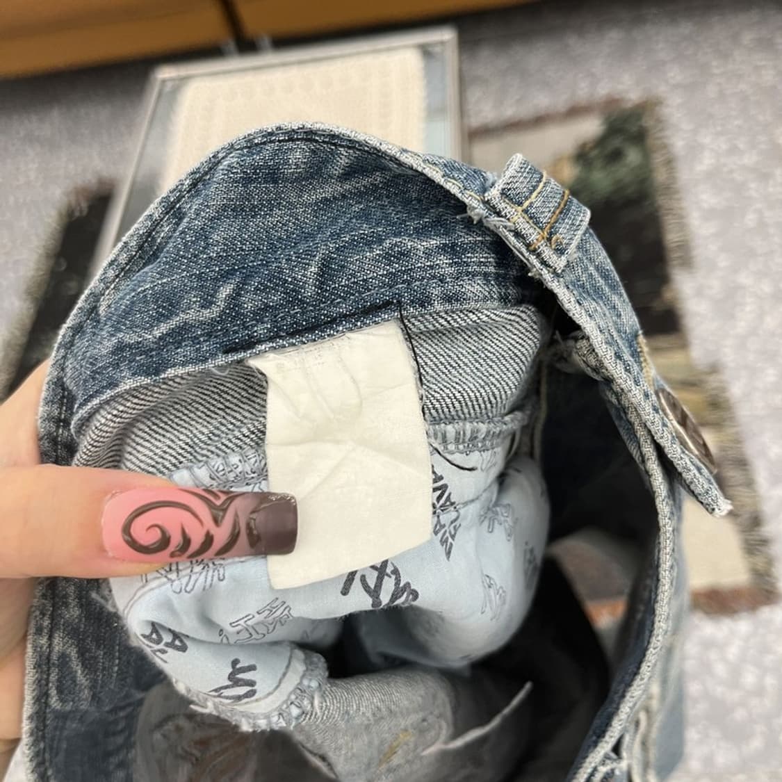 마자플라바 빈티지 스트릿 펑크 고딕 데님 반바지 34인치 C12045 상품이미지7