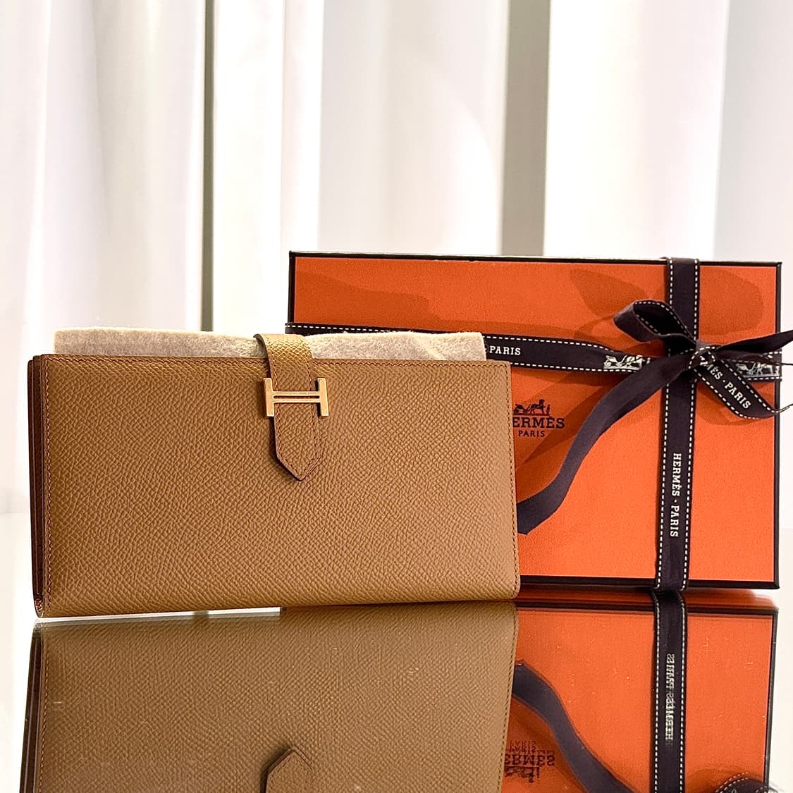 [새상품급/풀구성] 에르메스 베안 장지갑 앱송 & 골드 상품이미지2