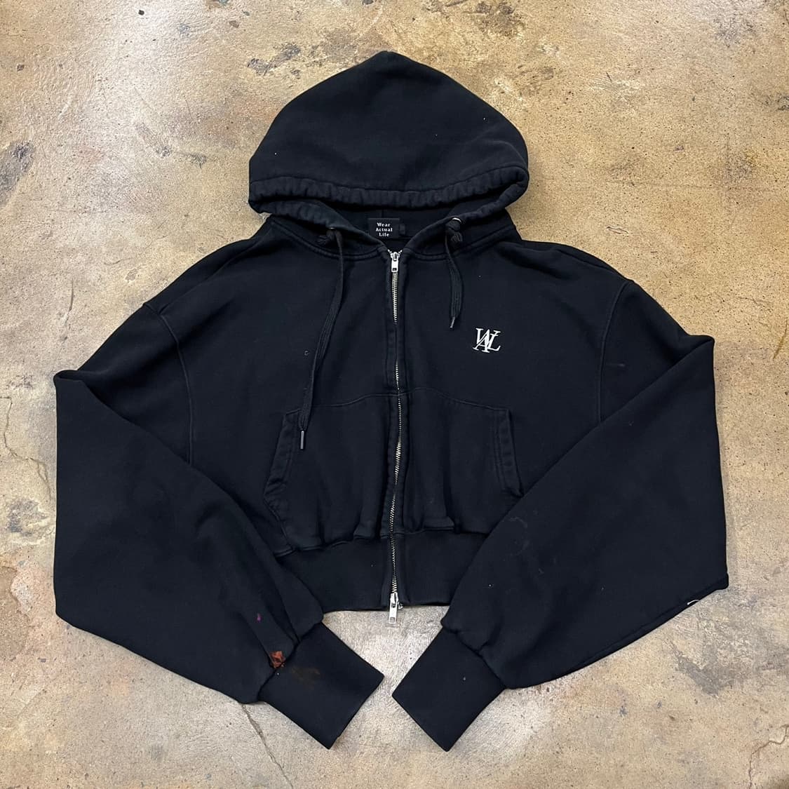 [정품/S] 우알롱 검정색 후드 집업 b19 상품이미지2