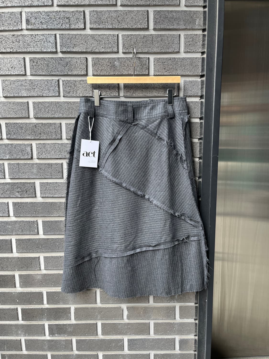 The ballroom 패치워크 울 스커트 그레이 상품이미지7