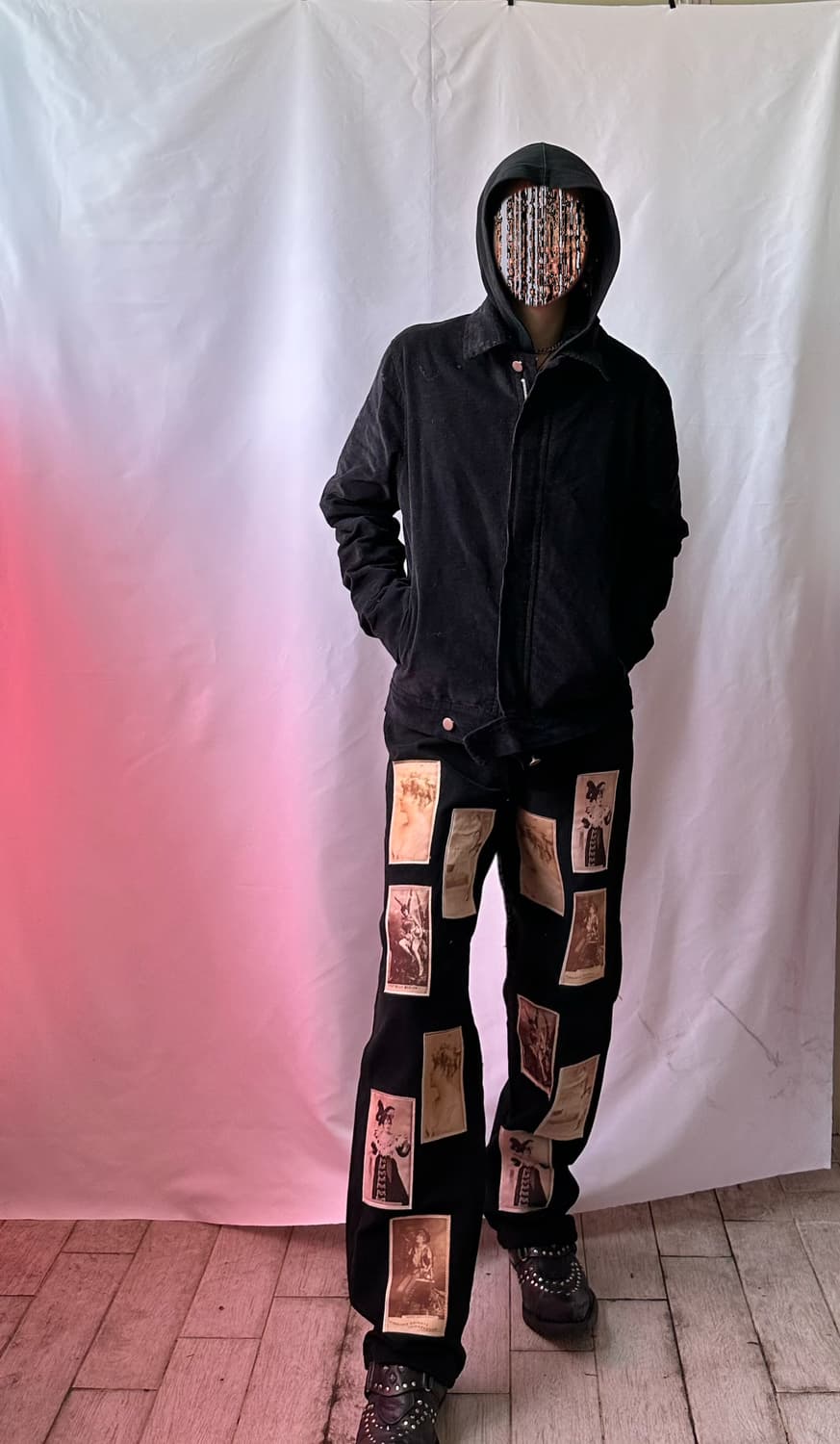 EASY BUSY old card patchwork pants 상품이미지4