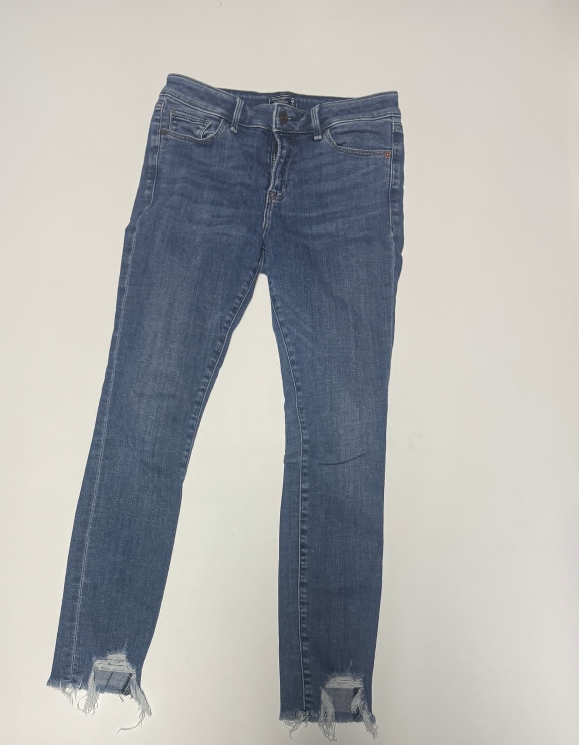 여성 아베크롬비 밑단 스크래치 스키니 데님팬츠 상품이미지1