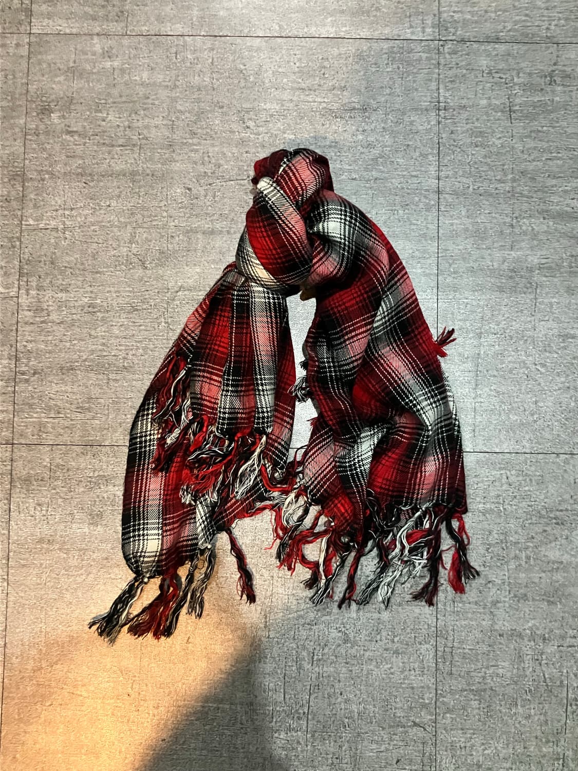 일본빈티지 하구미모리걸 아메카지너드남 타탄체크 크리스마스 테슬머플러 상품이미지1