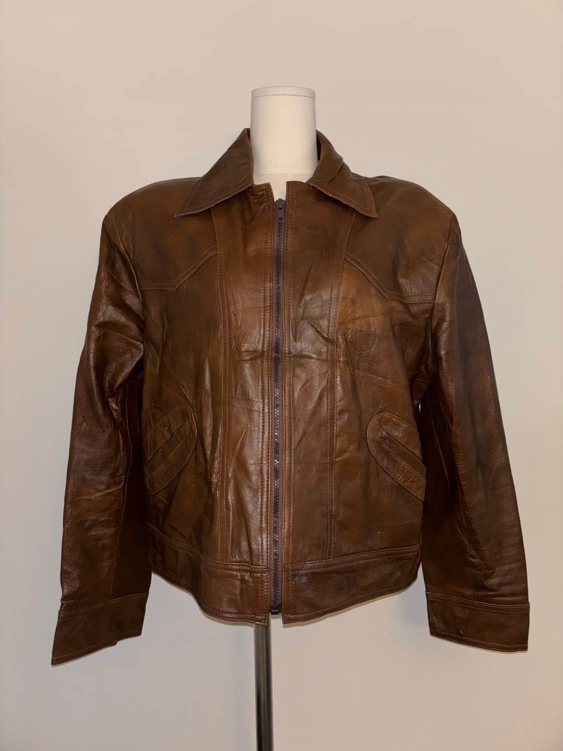 Japanese vintage leather jacket 상품이미지2