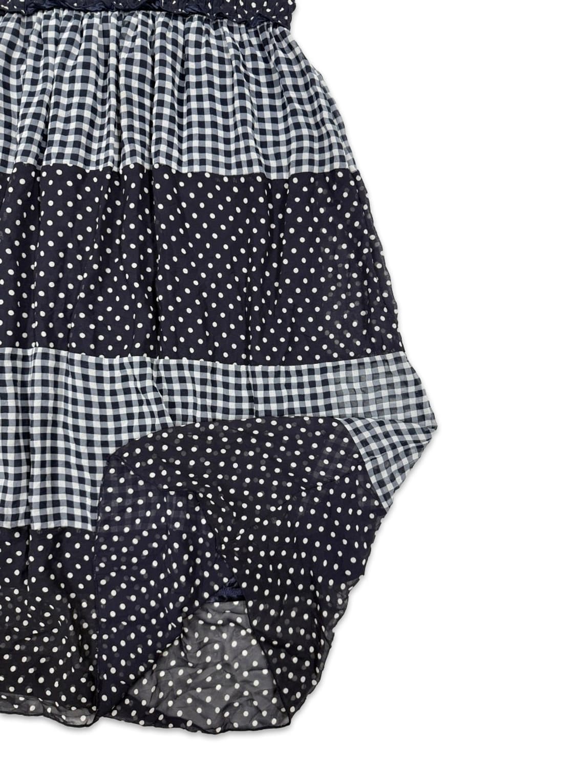 빈티지 네이비 도트 2way 원피스 스커트 상품이미지5