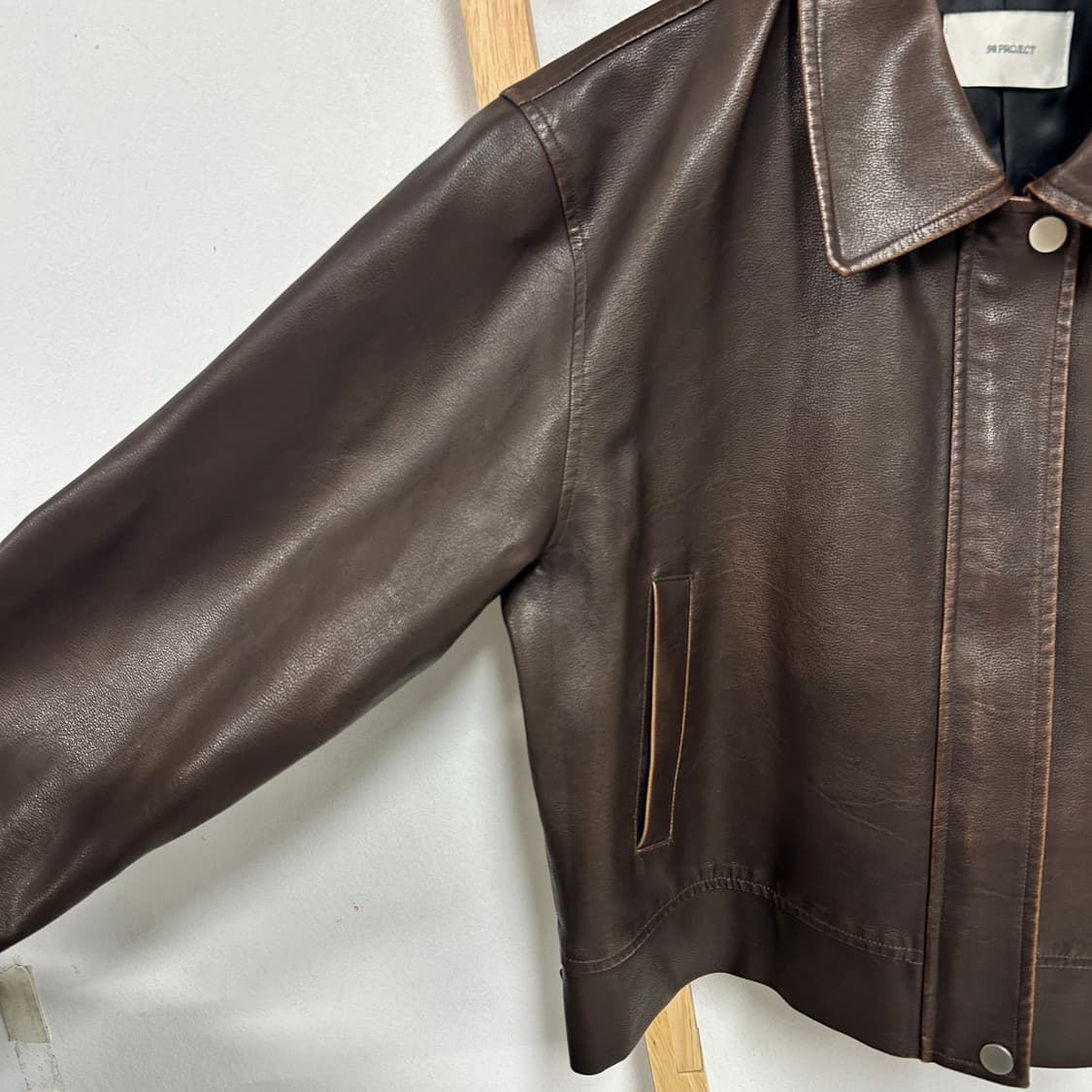 빈티지 레더 자켓 브라운 상품이미지4