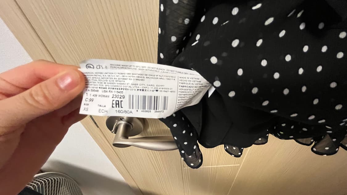 MANGO 블랙 도트 프릴 원피스 XS 상품이미지4