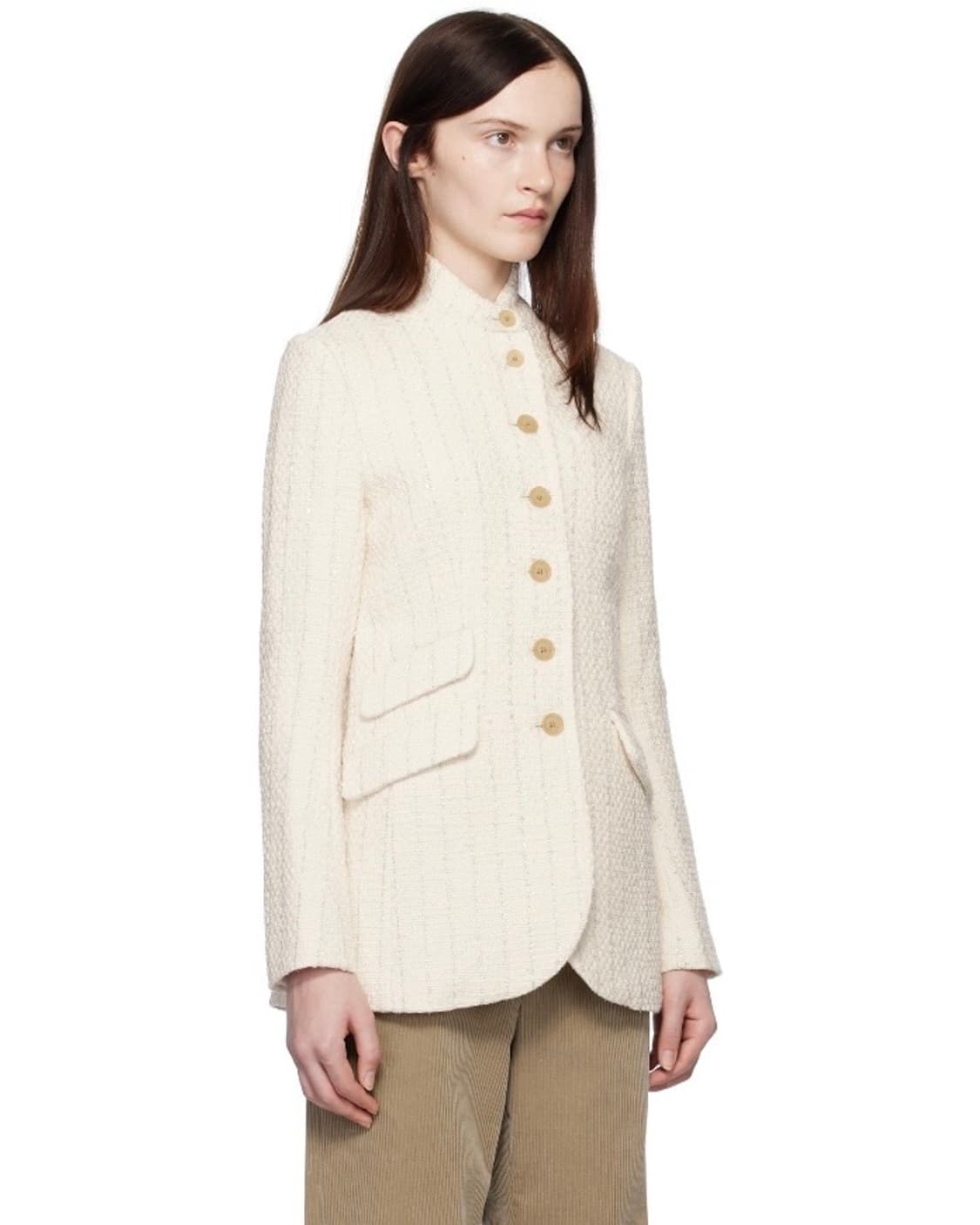 랙앤본 오프화이트 슬레이드 롱 트위드 블레이저 상품이미지2