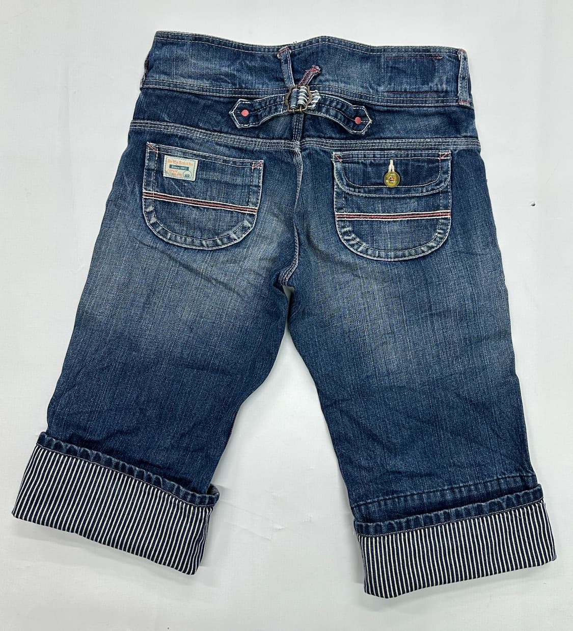 Betty smith 빈티지 Y2K 로우라이즈 5부 워싱 데님팬츠 상품이미지3