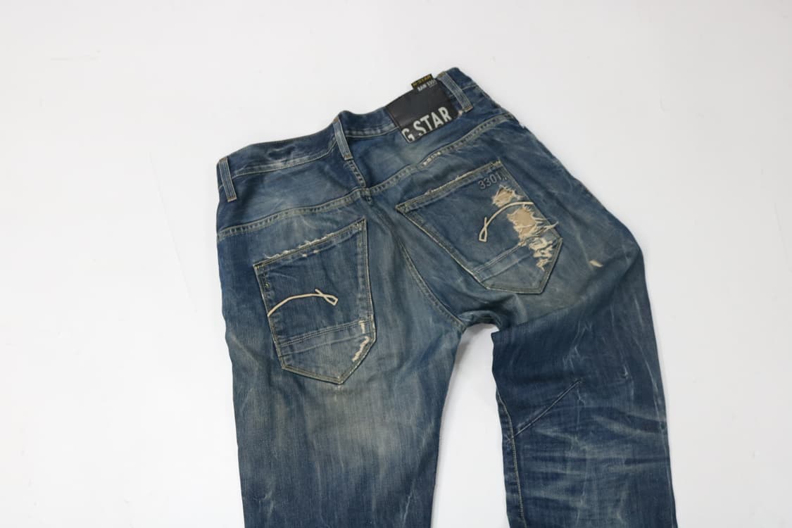 지스타로우 3301 디스트레스드 테이퍼드 데님 (31/32) 상품이미지7