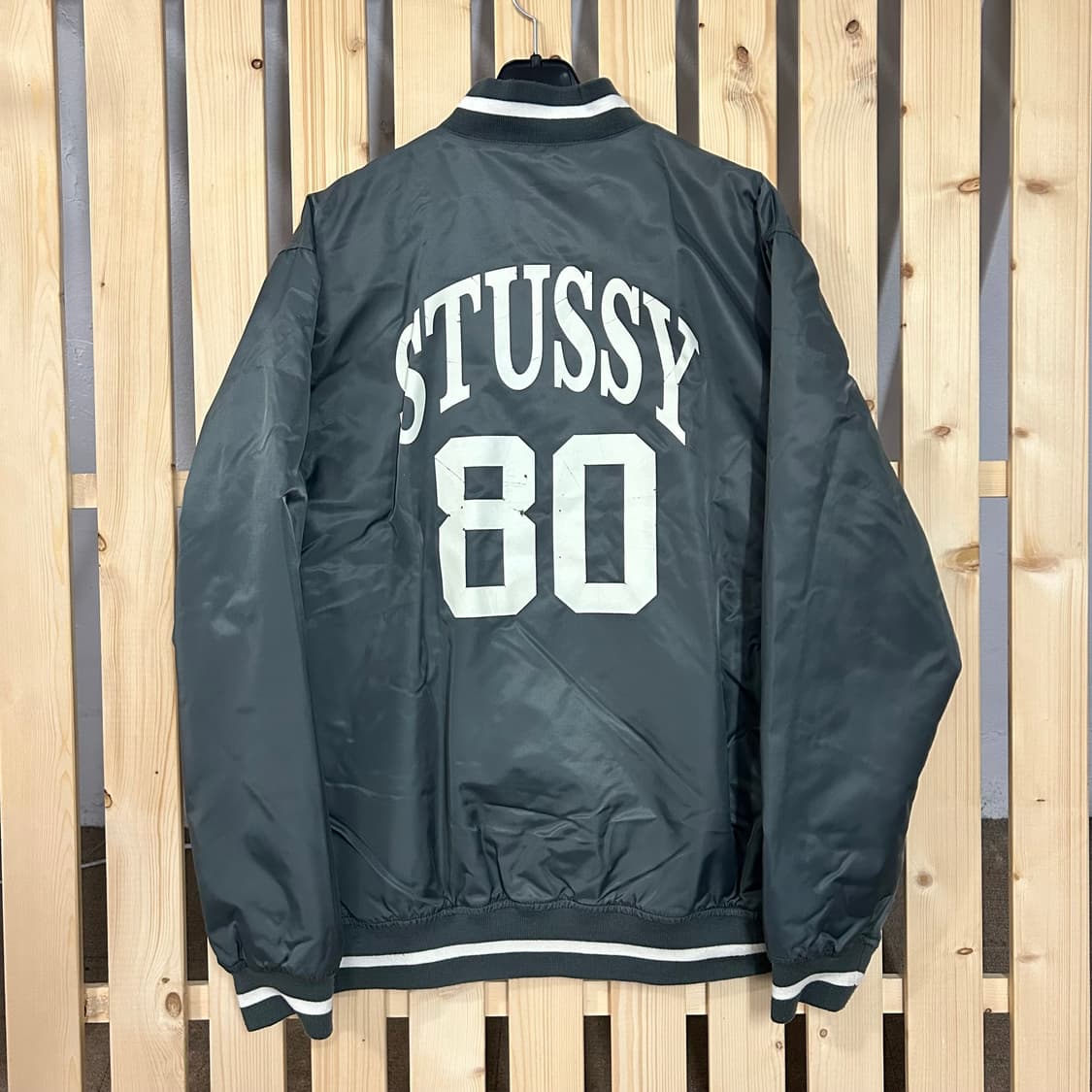  (XL) 스투시 S링크 사틴 그레이 스타디움 자켓  상품이미지3