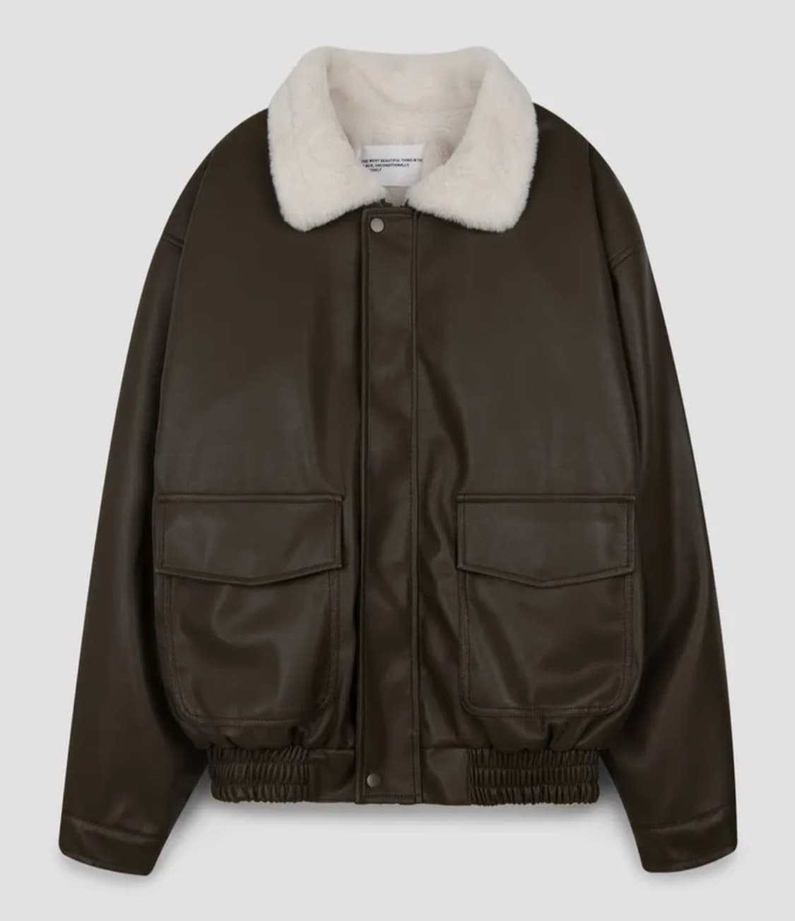 아메카지 캐주얼 비건 레더 퍼 오버핏 무스탕 무톤 자켓 점퍼 [브라운] 상품이미지1