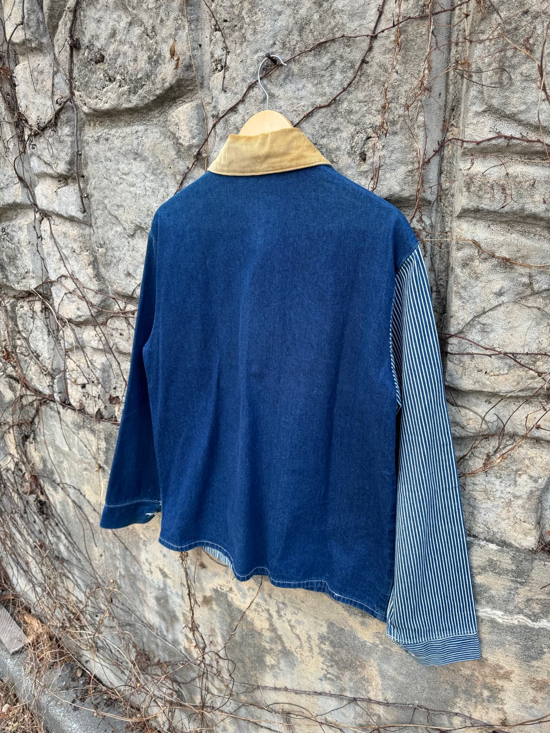 90s 포인터 히코리 대님 코듀로이 카라 데님 초어 워크 자켓 상품이미지4