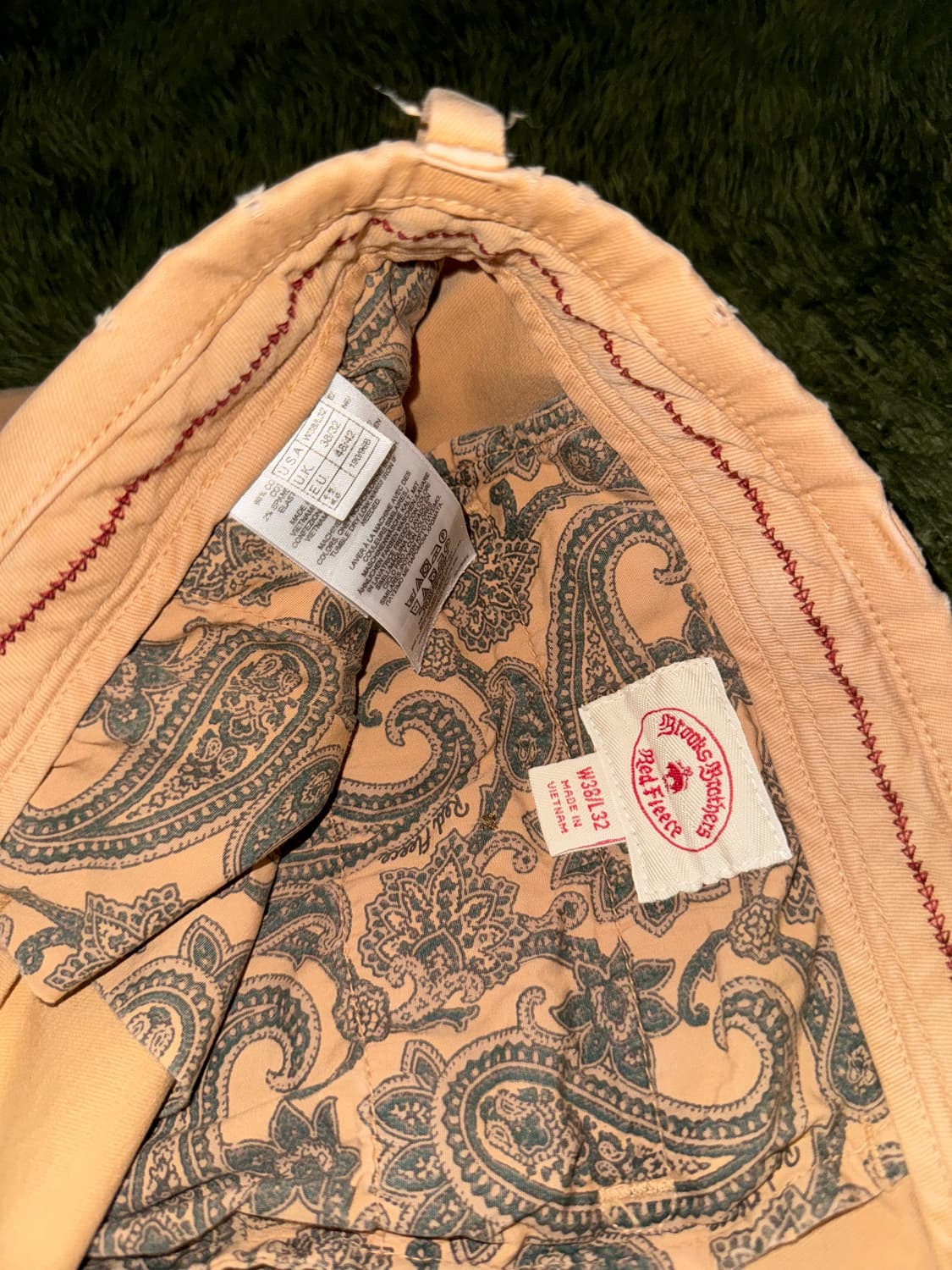 [38X32] 브룩스 브라더스 레드 플리스 코튼 트라우저 베이지 상품이미지5