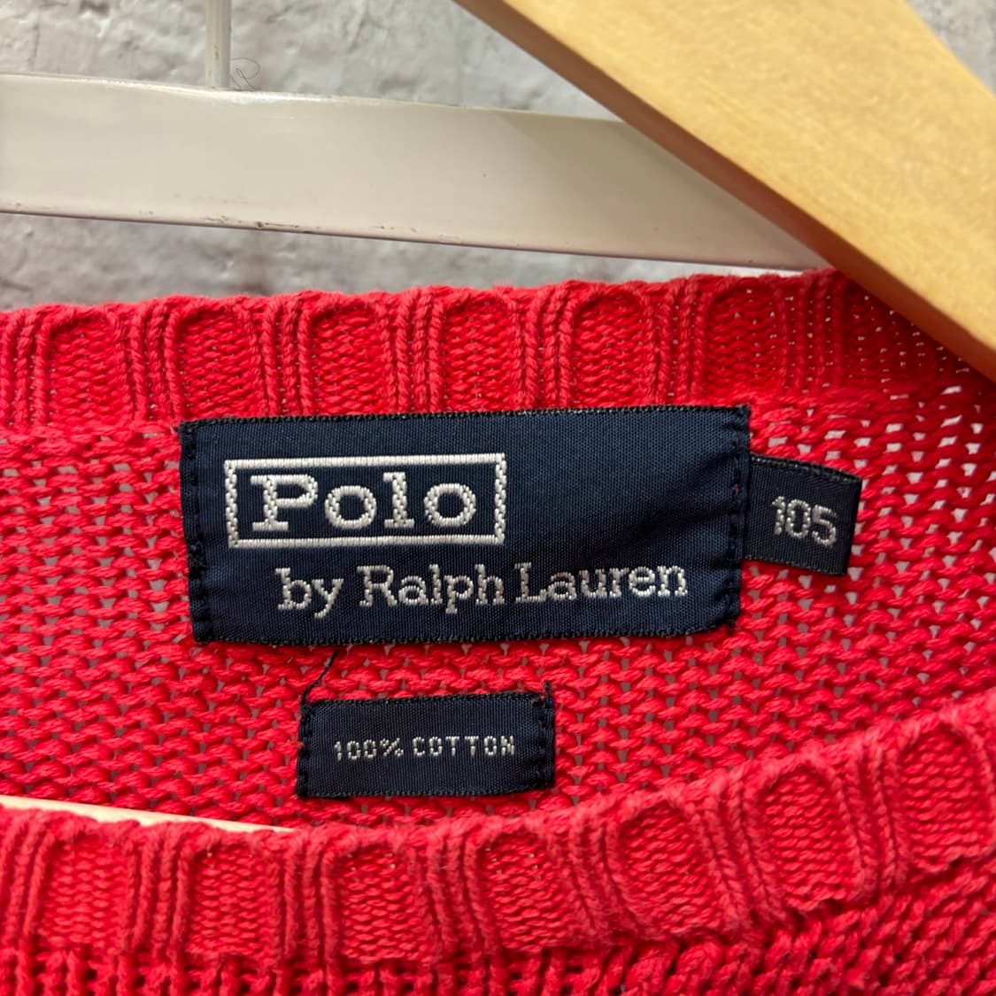 폴로 랄프 로렌 빈티지 레드 니트 XL 상품이미지6