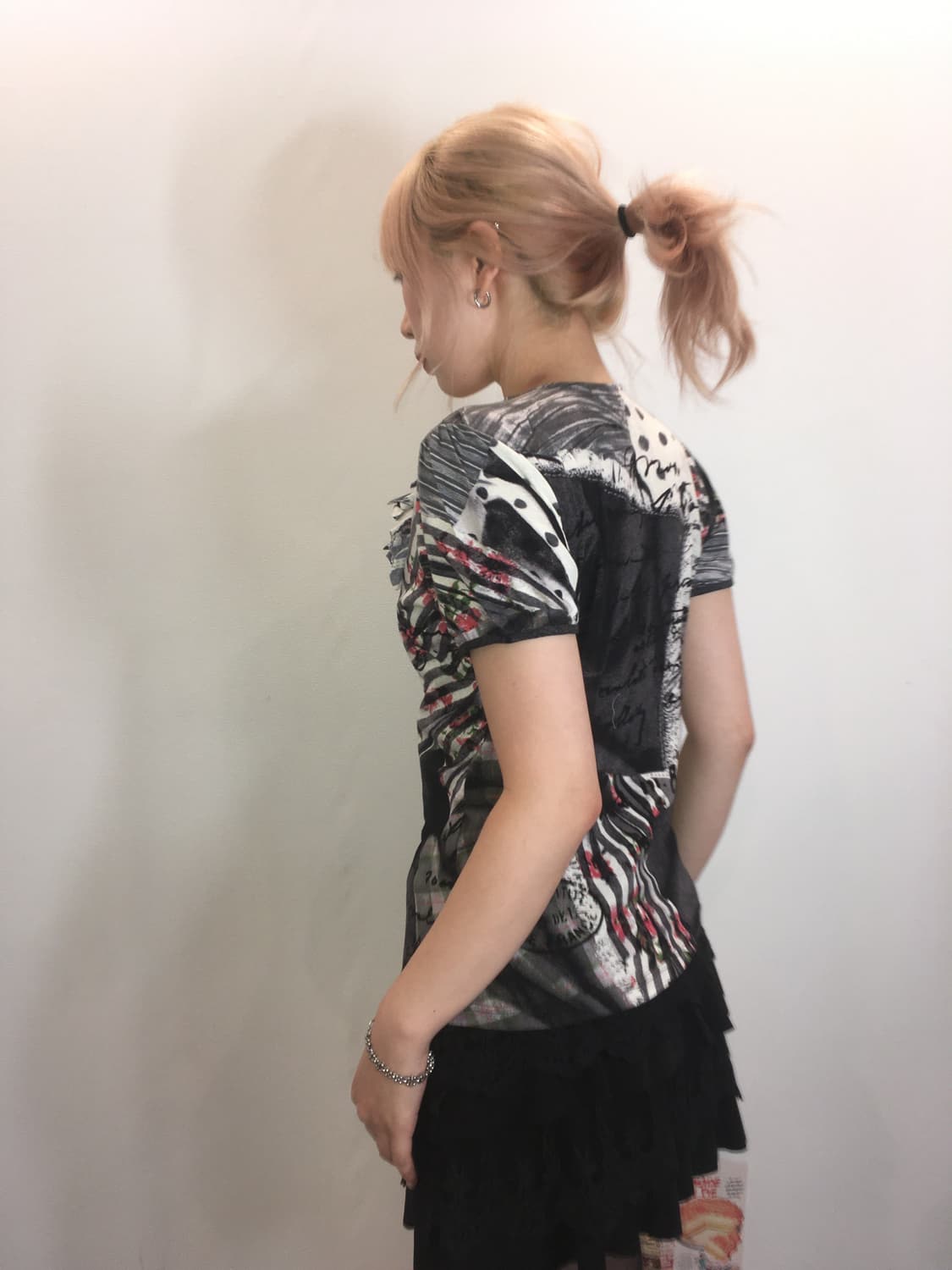 jpn vintage dot unique puff t shirt 상품이미지5