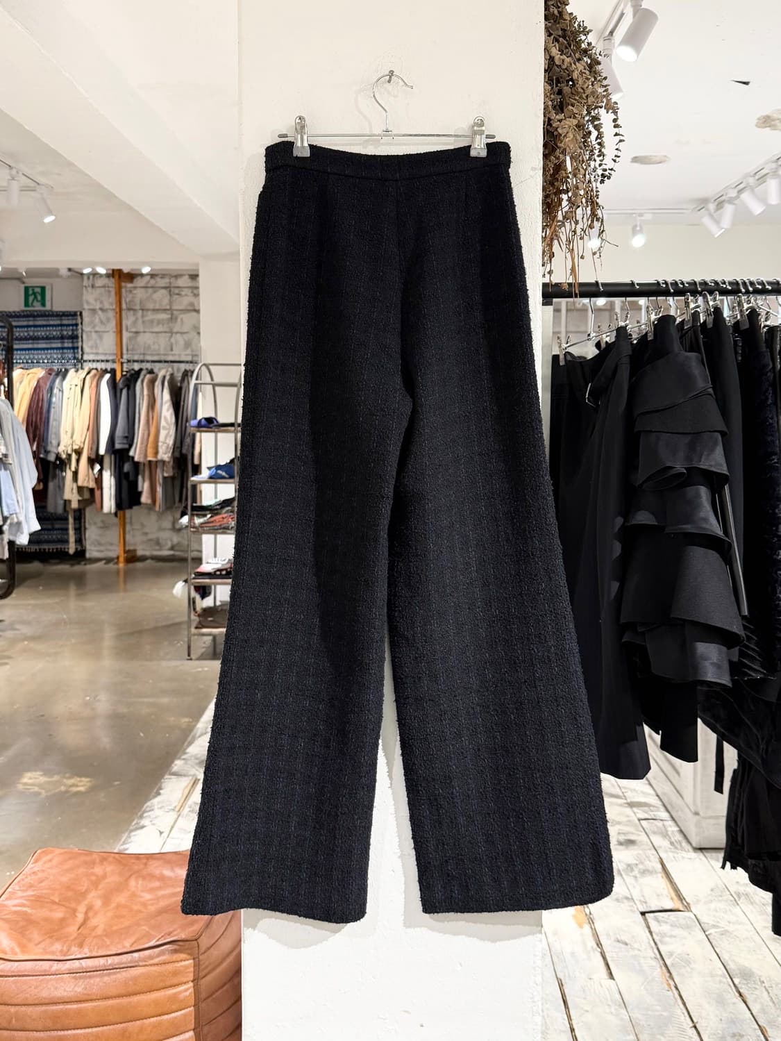 샤넬 유니폼 블랙 트위드 체크 팬츠 상품이미지4