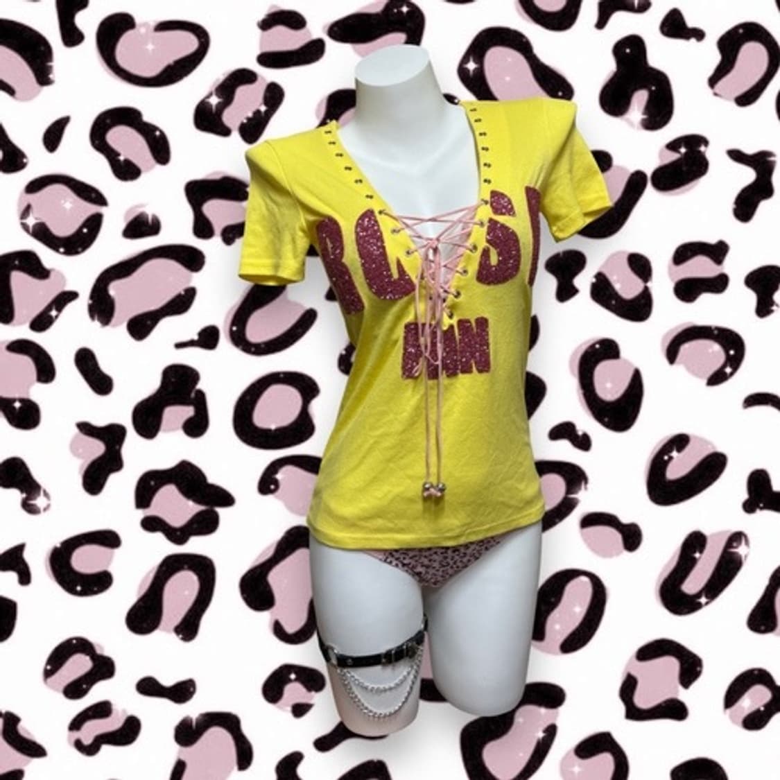 Rose fanfan corset v neck yellow gliter  상품이미지3