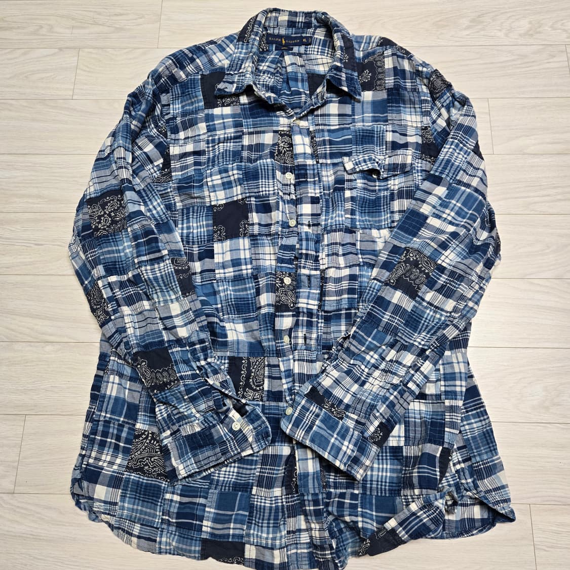 폴로 랄프로렌 인디고 페이즐리 마드라스 패치워크 셔츠 상품이미지1