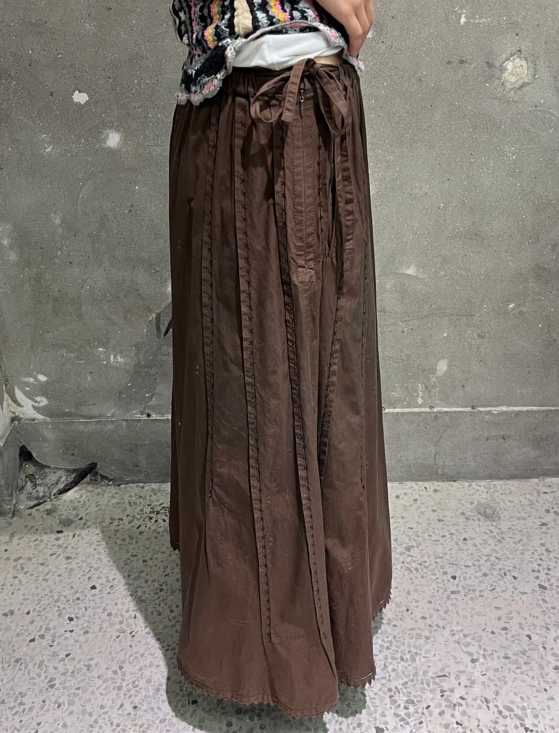 Issey Miyake 이세이미야케 하트 브라운 디테 일 롱스커트 상품이미지10