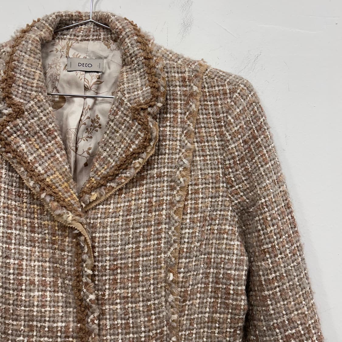 데코 스냅버튼 울 부클 트위드 자켓 상품이미지1