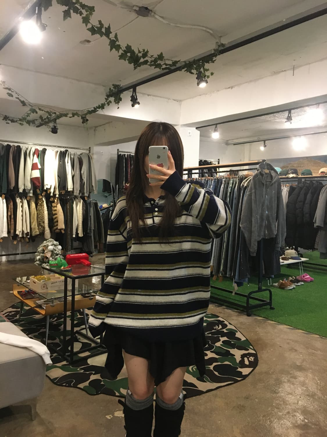 썸웨어버터 스트라이프 니트 네이비 상품이미지4